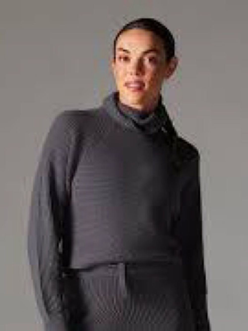 Ribbed Dark Gray Turtleneck Sweater